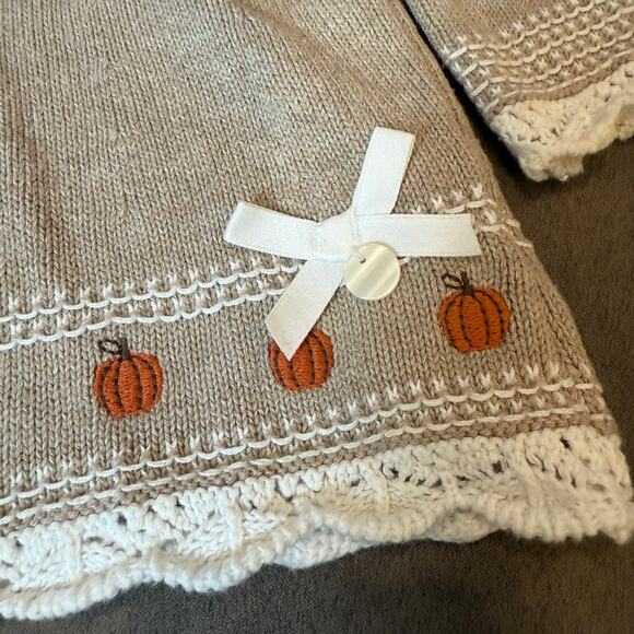 Max Studio Baby Sweater Dress Pumpkins Fall Halloween Thanksgiving 3-6 Months - Picture 3 of 6